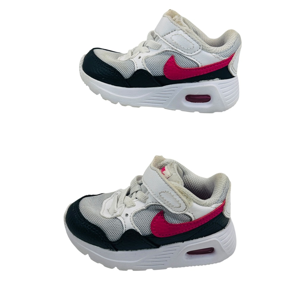Nike Air Max SC Toddler Shoes CZ5361-006 Sz 4C Pink White Black Mesh Hook & Loop